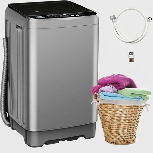 Borcolo portable washing machine, 17.7 lbs fully automatic, grey
